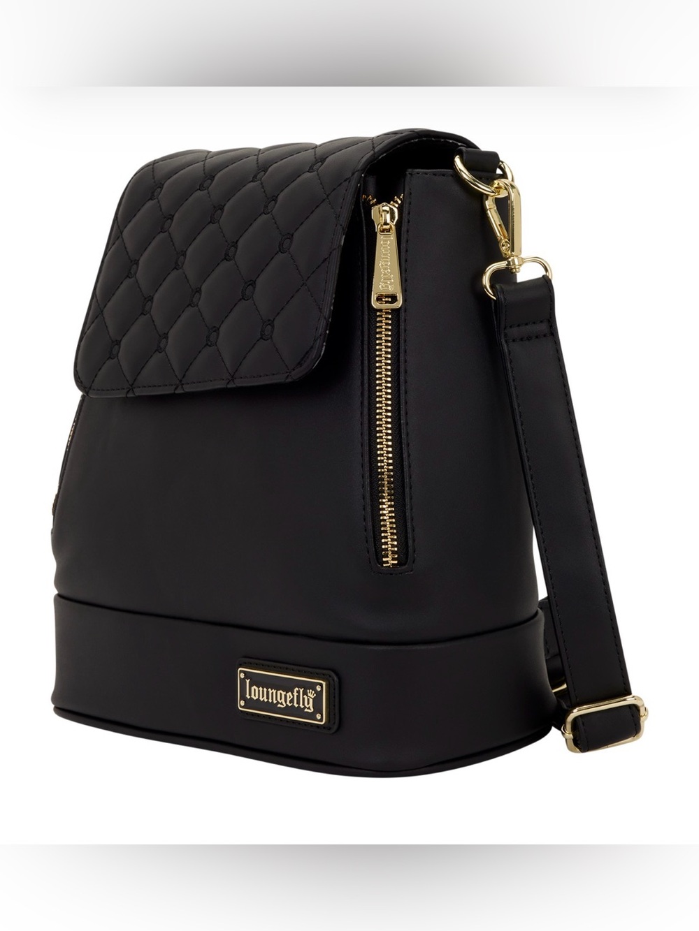 Loungefly The Lilly Black Convertible Mini Backpack & Crossbody Pin Trader Bag